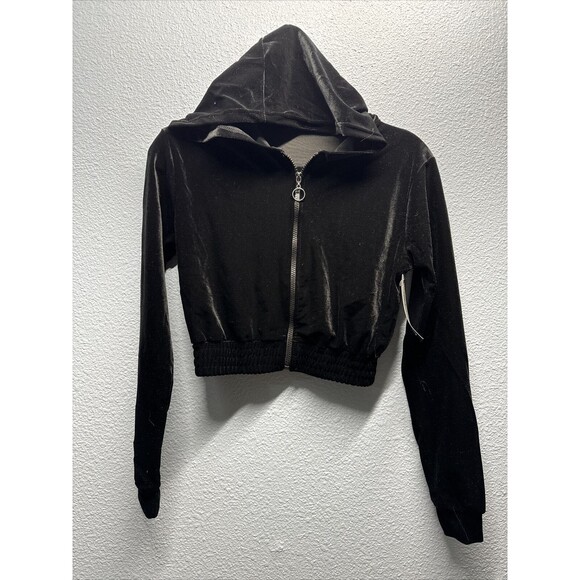 Boohoo Women’s Size 4 Black Velour Hoody & Jogger Set NEW - Picture 5 of 16